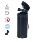 Bicchiere termico 400 ml con doppio coperchio push e cannuccia integrata