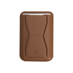 Portacarte supporto in pelle sintetica con fissaggio magnetico per smartphone color marrone prima vista