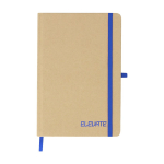 Taccuino A5 con copertina rigida in cartone riciclato, pagine a righe color blu prima vista