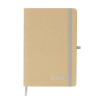 Taccuino A5 con copertina rigida in cartone riciclato, pagine a righe color argento prima vista