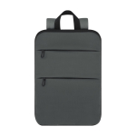 Zaino espandibile in pelle sintetica con scomparto per portatile da 15” color grigio scuro prima vista