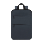 Zaino espandibile in pelle sintetica con scomparto per portatile da 15” color blu mare prima vista