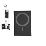 Porta carte in pelle sintetica riciclata con fissaggio e chiusura magnetica