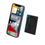 Porta carte in pelle sintetica riciclata con fissaggio e chiusura magnetica terza vista