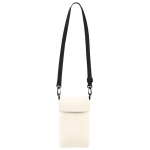 Tracolla in pelle sintetica con chiusura in velcro e tracolla regolabile color naturale prima vista