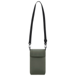 Tracolla in pelle sintetica con chiusura in velcro e tracolla regolabile color verde scuro prima vista