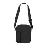Borsa a tracolla in soft nylon con tasca frontale e chiusura con cerniera color nero prima vista