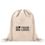 Zaino con cordini in soft nylon personalizzabile 135 g/m² vista area di stampa