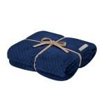 Coperta in poliestere con motivo a rombi per divano 240 g/m² color blu mare prima vista