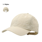 Cappellino in nylon a 6 pannelli con chiusura regolabile con fibbia metallica