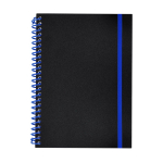 Quaderno ad anelli A5 con chiusura elastica a colori, pagine a righe color blu prima vista
