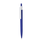 Penna a sfera in plastica riciclata con clip e meccanismo a pulsante, inchiostro blu color blu prima vista