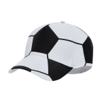 Cappellino sportivo in cotone a 5 pannelli con design a pallone da calcio color bianco prima vista