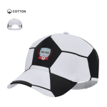 Cappellino sportivo in cotone a 5 pannelli con design a pallone da calcio