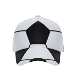 Cappellino sportivo in cotone a 5 pannelli con design a pallone da calcio terza vista