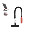 Braccialetto porta-telefono regolabile con moschettone in metallo e supporto