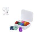 Identificatore per bicchieri con 12 segnaposto in silicone in vari colori