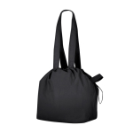 Borsa a spalla in nylon con chiusura a cordoncino regolabile 135g/m² color nero prima vista