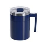 Tazza miscelatrice in acciaio inox con coperchio scorrevole 400 ml color blu mare prima vista