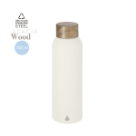 Bottiglia in acciaio inox con finitura gommata e tappo in bambù 700 ml