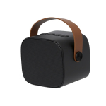 Altoparlante in plastica riciclata con manico marrone stile retrò 5W seconda vista