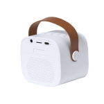 Altoparlante in plastica riciclata con manico marrone stile retrò 5W terza vista