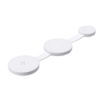 Caricatore wireless magnetico e pieghevole 3 in 1 con USB-C 15W color bianco prima vista