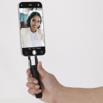 Supporto magnetico pieghevole per cellulare con moschettone e altezza regolabile