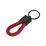 Portachiavi con cordino in poliestere e placca metallizzata per marcatura seconda vista