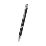 Penna a scatto in alluminio con dettagli argentati, inchiostro nero seconda vista