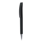 Penna a scatto con fusto e clip in gomma, inchiostro blu color nero prima vista