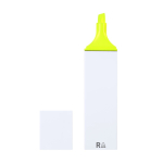 Evidenziatore fluorescente con custodia bianca e inchiostro multicolore color giallo prima vista