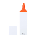 Evidenziatore fluorescente con custodia bianca e inchiostro multicolore color arancione prima vista