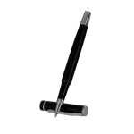 Set elegante di penna a sfera e roller in alluminio riciclato, inchiostro blu quinta vista