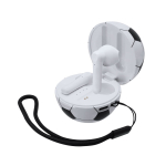 Auricolari in custodia a forma di pallone con maniglia per il trasporto seconda vista