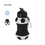 Borraccia pieghevole in plastica con design pallone da calcio e moschettone 550 ml