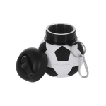Borraccia pieghevole in plastica con design pallone da calcio e moschettone 550 ml terza vista
