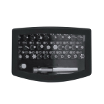 Set di utensili con custodia in plastica e punte magnetiche color nero prima vista