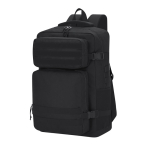 Zaino in poliestere per laptop con più tasche 17” color nero prima vista