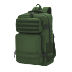Zaino in poliestere per laptop con più tasche 17” color verde scuro prima vista