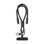 Braccialetto in RPET con cavo di ricarica e trasferimento dati 60W color nero prima vista