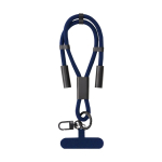 Braccialetto in RPET con cavo di ricarica e trasferimento dati 60W color blu mare prima vista