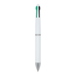 Penna a sfera 4 colori con inchiostro multiplo nero blu rosso e verde color bianco terza vista