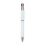 Penna a sfera 4 colori con inchiostro multiplo nero blu rosso e verde color bianco quarta vista