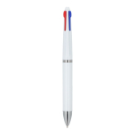 Penna a sfera 4 colori con inchiostro multiplo nero blu rosso e verde color bianco quinta vista
