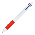 Penna classica a 4 colori di inchiostro con impugnatura antiscivolo color rosso