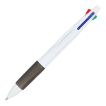 Penna classica a 4 colori di inchiostro con impugnatura antiscivolo color bianco/nero