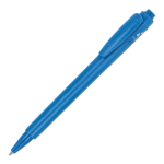 Penna a sfera in plastica riciclata prodotta in Italia con inchiostro blu color azzurro terza vista