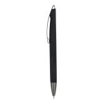 Penna a scatto in plastica con finitura soft touch e inchiostro blu color nero