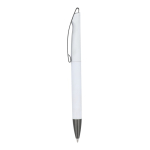 Penna a scatto in plastica con finitura soft touch e inchiostro blu color bianco